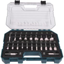 Makita D-74778 - Juego de fresas de 8mm, 22 piezas, metálico