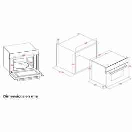 Continental Edison CEMO34CEB3 Horno Microondas Empotrable 1450W 34L Combinación Grill 59,5x38,3x49,2cm Negro