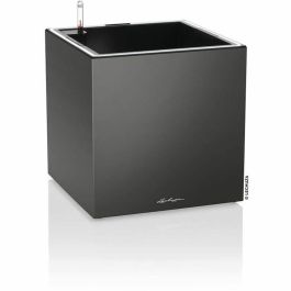 Lechuza LEC4008789137838 Macetero Canto Premium Cube 40 kit LED completo antracita metalizado