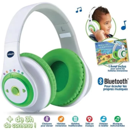 Vtech Kidipods Max - Mis auriculares interactivos 7 en 1 para niños, idioma francés, con calidad de audio y limitador de sonido 85dB
