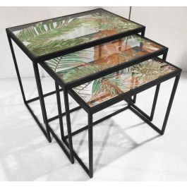 Mesita Auxiliar Tropical DKD Home Decor Negro Verde 40 x 50 x 60 cm Set de 3 Precio: 138.5000001. SKU: B1B429XX4H