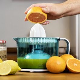 Cecotec Exprimidor Eléctrico ZitrusEasy Basic 40W Transparente, Turquesa, Blanco
