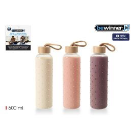Botella de agua de vidrio y silicona 600 ml - Bewin por Inde (24 Unidades) Precio: 90.49999948. SKU: B14N634KD7