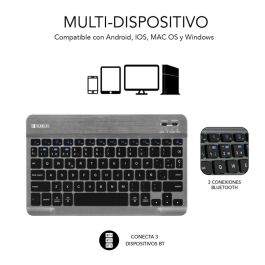 SUBBLIM SUBKT3-BTS055 teclado para móvil QWERTY Español Bluetooth Negro, Gris SUBBLIM SUBKT3-BTS055 teclado para móvil QWERTY Español Bluetooth Negro, Gris