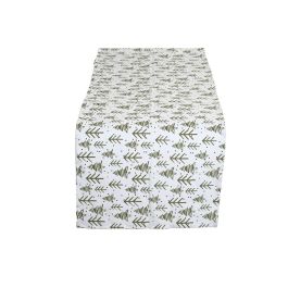 DKD Home Decor Camino de Mesa de Navidad Alpina con Patrón de Árboles, de Poliéster, Colores Verde y Blanco, 150x50 cm DKD Home Decor Camino de Mesa de Navidad Alpina con Patrón de Árboles, de Poliéster, Colores Verde y Blanco, 150x50 cm