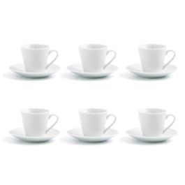Quid Set 6 Tazas con Plato Porcelana Blanca Renova 9 cL - Apto Lavavajillas y Microondas Precio: 6.89000015. SKU: S2701459
