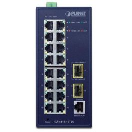 Planet IGS-4215-16T2S Switch Industrial Gestionable L2/L4, 16 Puertos Gigabit RJ45, 2 SFP 100/1000X, IP30 Montaje DIN-rail