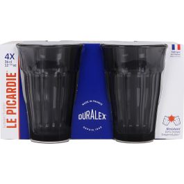 Duralex Set 4 Vasos Gris 360 cc Colección Picardie (8 Cajas)