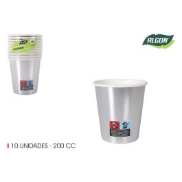 Set de 10 vasos de cartón plata 200 cc Algon (36 Cajas) Precio: 25.9913808. SKU: B1GJQPN4C4