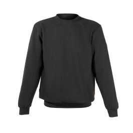 DUVER 105701 Sudadera unisex cuello redondo, felpa perchada 65% poliéster 35% algodón, para ropa laboral, Negro, Talla XXL