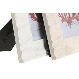 DKD Home Decor Hangzhou design 26b Marco de Fotos 10x15 Mediterráneo Beige Blanco Simil Piedra Cemento (4 Unidades)