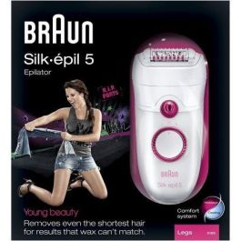 DEPILADORA BRAUN SILK-EPIL 5 YOUNG BEAUTY LEGS - TECNOLOGÍA CLOSE-GRIP - 40 PINZAS - MASAJE ALTA FRECUENCIA - GUANTE DE FRÍO - LUZ SMART-LIGHT