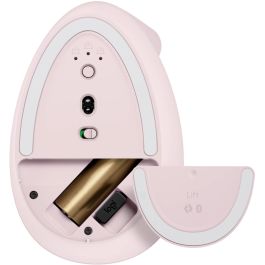 LOGITECH Raton Inalambrico 6 botones Ergonomico, Vertical, Videojuegos color Rosa