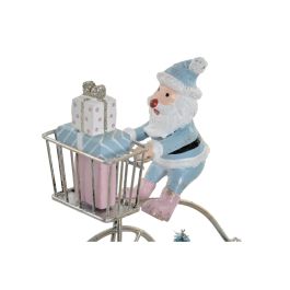 DKD Home Decor Figura de Navidad Fantasía Bicicleta Metal, Azul Celeste Rosa Palo Blanco Verde, 5x15x17 cm (4 Unidades)