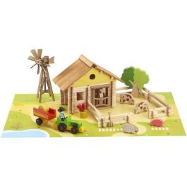 Jeujura JEU3225280804101 Mi granja de madera, Juego de construcción, 145 piezas