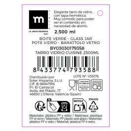 La Mediterranea Tarro Vidrio Cuisine 2500 ml (14x14x25.5 cm)