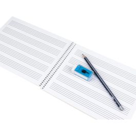 Liderpapel Bloc de Música Pentagrama 4mm Cuarto Apaisado 20 Hojas 100 g/m2