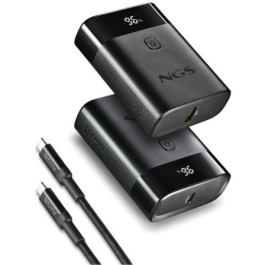 NGS TWIX10 Powerbank 10000mAh 22.5W Carga Rápida USB-C/A Negra con Pantalla LED y PD 20W/QC3.0