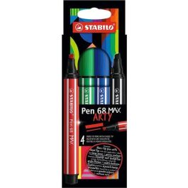 STABILO Estuche Arty con 4 Rotuladores Premium Pen 68 MAX Punta Biselada, Colores Vivos, 768/04-21 Precio: 11.79000042. SKU: B1FKJYQXVL
