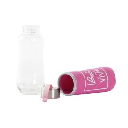 DKD Home Decor Botella Azul Rosa Cristal 6.5 x 16.5 x 6.5 cm (12 Unidades)