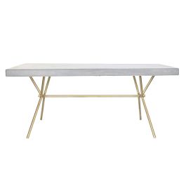 Mesa Comedor Moderno DKD Home Decor Blanco Dorado 90 x 76 x 180 cm Mesa Comedor Moderno DKD Home Decor Blanco Dorado 90 x 76 x 180 cm
