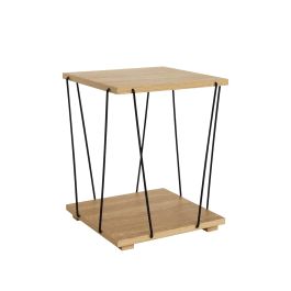 Inde Mesita Auxiliar Madera-Metal Black 31.8x31.8x38.5 cm (4 Unidades)