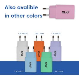 Club3D CAC-3021 Cargador USB-C 30W para dispositivos, Lifestyle Ladegerät, 2 unidades, color rosa