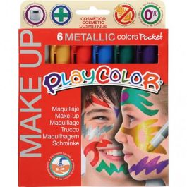 Playcolor 01011 Pocket Make Up Metallic - 6 Colores Surtidos: Azul, Oro, Verde, Lila, Rojo, Plata