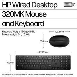 HP 320MK Teclado y Ratón con Cable USB – Set de Productividad para Escritorio