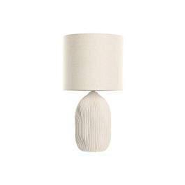 DKD Home Decor Lámpara Sobremesa Urban Cerámica y Poliéster Crudo 34 x 64 x 34 cm (Bombilla E27 Incluida)