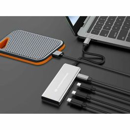 Conceptronic HUBBIES16G 4-Port USB 3.2 Gen 2 Hub, 10Gbps, USB-C a W Usb PD/Aluminum