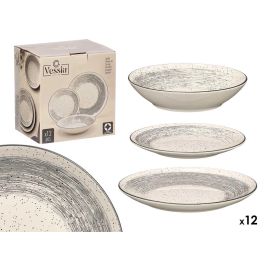Vessia Vajilla 12 Piezas Patinada Gris y Blanco de Cerámica (Porcelana) (Set de 2) Precio: 59.50000034. SKU: B1CA86BJ84