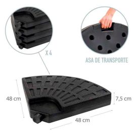 Soporte parasol 4 piezas de plástico 52/66 kg 48x48x7.5cm Soporte parasol 4 piezas de plástico 52/66 kg 48x48x7.5cm