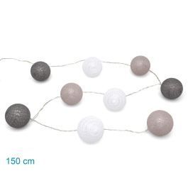 KioKids Guirnalda LED Gris 1,5m con 9 Bolas A Pilas para Habitación Infantil