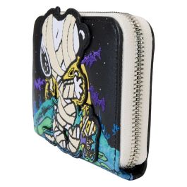 Loungefly Cartera/Billetera Snoopy Mummy Piel Vegana con Cremallera, Detalles Bordados/Relieve, 4 Ranuras Tarjetas, 12.5x10cm