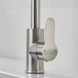 Grifo Monomando Fontastock Gris Acero Inoxidable Cerámico Aleación de Zinc Forma de C