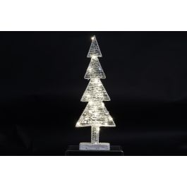 DKD Home Decor Decoración Navideña Luminosa Moderna LED de Metal Blanca - 50 cm Alto x 18 cm Ancho x 6 cm Largo - Pack de 2 Unidades