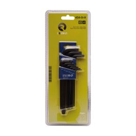 Irimo Juego de 9 Llaves Acodadas Pavonadas Torx Inviolables T10-T50 454-9-h Acero Templado