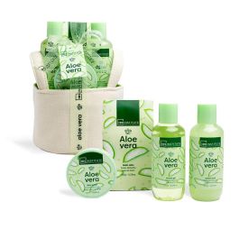 IDC INSTITUTE Set de Baño Aloe Vera "Aloe Spa Bliss" 4 Piezas: Gel, Baño de Burbujas, Sales, Loción Corporal