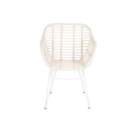 DKD Home Decor Silla Terraza Y Jardin Blanco Ratan Sintetico Hierro Galvanizado 62 x 81 x 57 cm (2 Unidades)