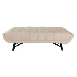 Banqueta Home ESPRIT Blanco Negro 120 x 40 x 42 cm