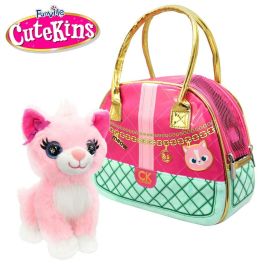 Peluche cutekins gatito con bolso de diseño 19x20x14 cm