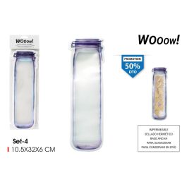 Set de 4 bolsas reutilizables para alimentos Wooow 10.5x3 cm (36 Unidades) Precio: 15.49999957. SKU: B1BNHN3FPQ