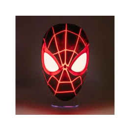 Wondee Lampara Mascara Miles Morales Spider-Man, Luz Decorativa LED 5W, 180 Lumenes, 180x115x175 mm