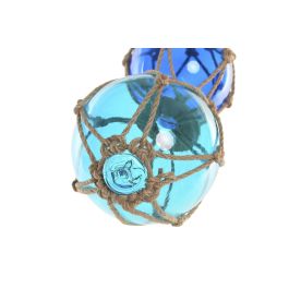 DKD Home Decor Bola Decoración Atlantico Azul Natural Cristal Cuerda 13 x 40 x 13 cm