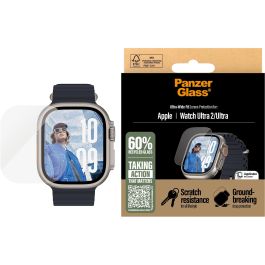 PanzerGlass Protector Pantalla Apple Watch Ultra 2 UWF 49mm, Resistente a Golpes y Rayones, Transparente
