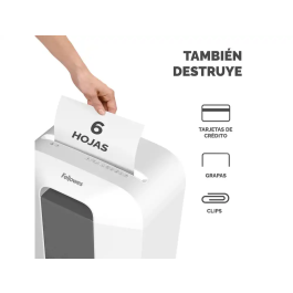 Fix Destructora LX25 Capacidad 6 Hojas Seguridad P4 Partículas Destruye Grapas Clips Tarjetas