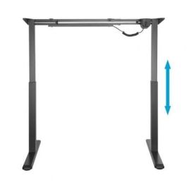 AISENS DF01B-079 Estructura Regulable Escritorio Eléctrico 2 Patas, Altura 73-123cm, Ancho 100-160cm, Acero Negro, 80kg