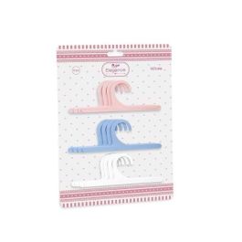 Muñecas Arias Set 12 Perchas Plástico Rosa Azul Blanca