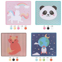 Createur de Genie Juego con Pompones para Pegar, Montessori, 4 Modelos Surtidos (Panda, Unicornio, Zorro, Cohete), Ideal para Psicomotricidad Fina